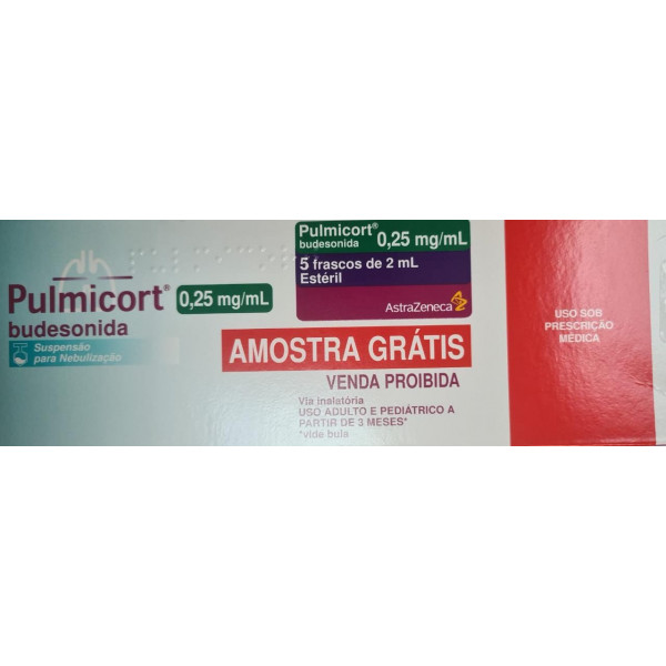 Pulmicort - Budesonida 0,25mg/ml - 5 Frascos 2ml
